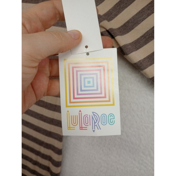 LuLaRoe NWT Julia Dress Size XS Taupe/Beige Stripes Casual Stretch Bodycon Fit - Picture 4 of 16